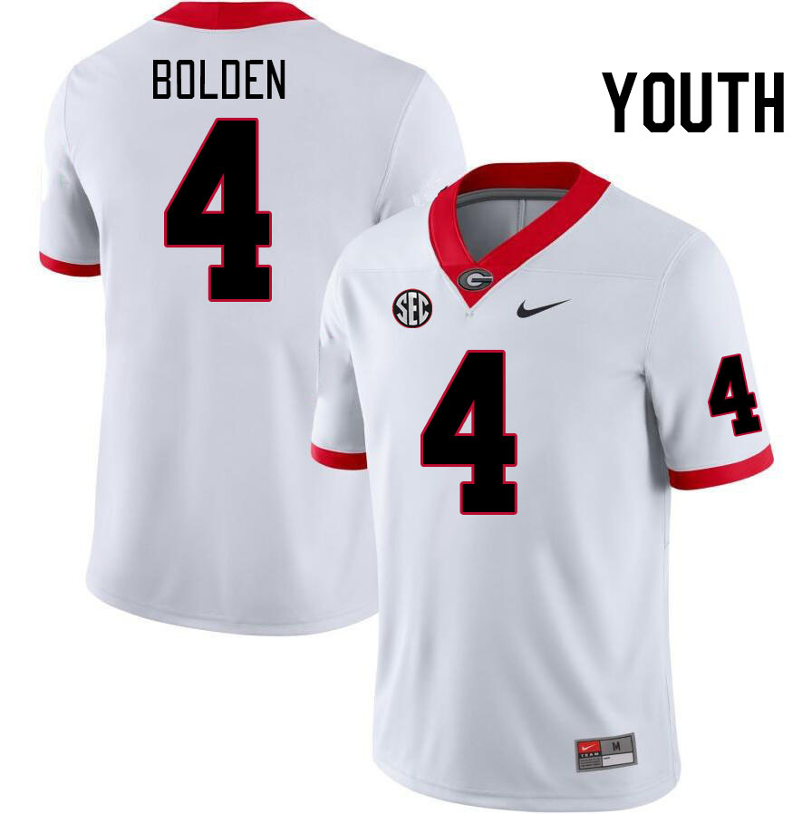 Youth #4 KJ Bolden Georgia Bulldogs College Football Jerseys Stitched-White